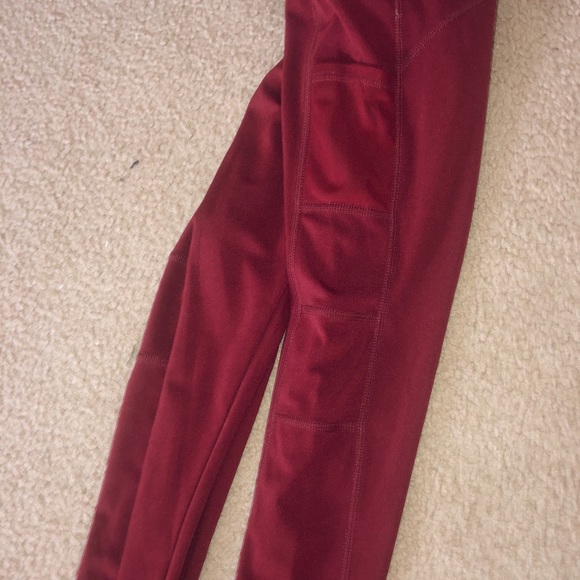Red athletic leggings!! - Picture 2 of 3